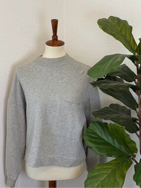 Oak + FORT Cropped Grey Sweatshirt